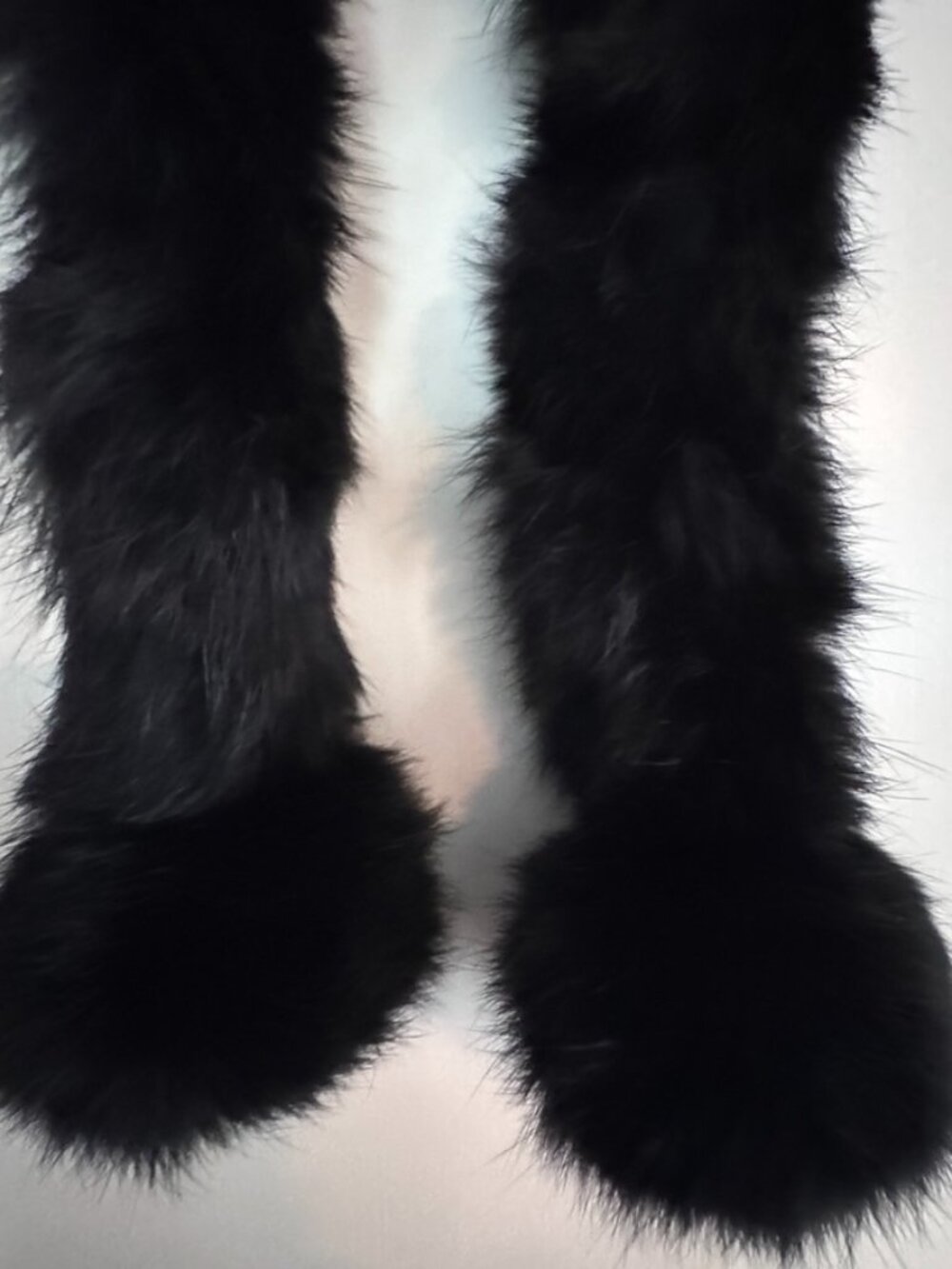 Rex Rabbit Black Fur Scarf w/ Pull-Through Slots – Ultra Soft Black Fur Wrap - Picture 2 of 5
